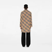 Long Reversible Gabardine Car Coat in Flax - Men, Cotton | Burberry® Official