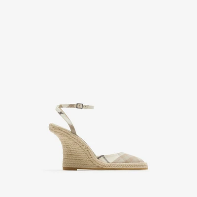 Check Mews Espadrille Pumps​ in Cotton - Women, Linen | Burberry® Official