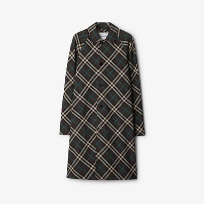 Mid-length Check Car Coat in Snug - Men | Burberry® Official