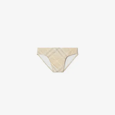 Check Swim Briefs in Flax - Men | Burberry® Official
