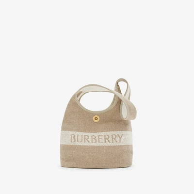 Small Logo Canvas Shoulder Bag in Natural - Women, Cotton, Linen, Nylon, Wool | Burberry® Official