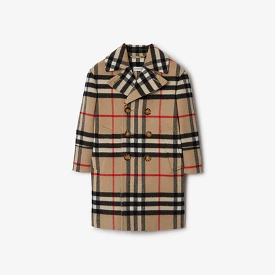 Check Wool Cashmere Coat in Archive beige | Burberry® Official