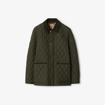 Quilted Nylon Barn Jacket in Shale green - Men | Burberry® Official