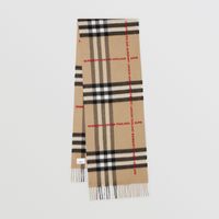 Logo Check Cashmere Scarf in Archive Beige | Burberry® Official