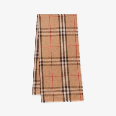 Montage Lightweight Wool Silk Scarf in Archive beige | Burberry® Official