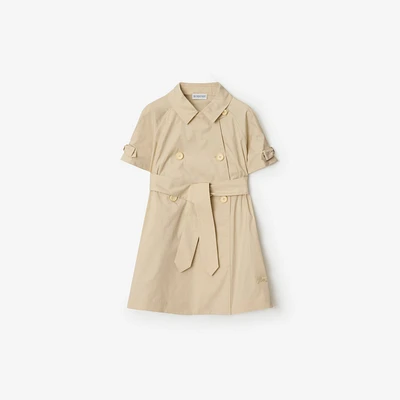 Stretch Cotton Trench Dress in Pale stone | Burberry® Official