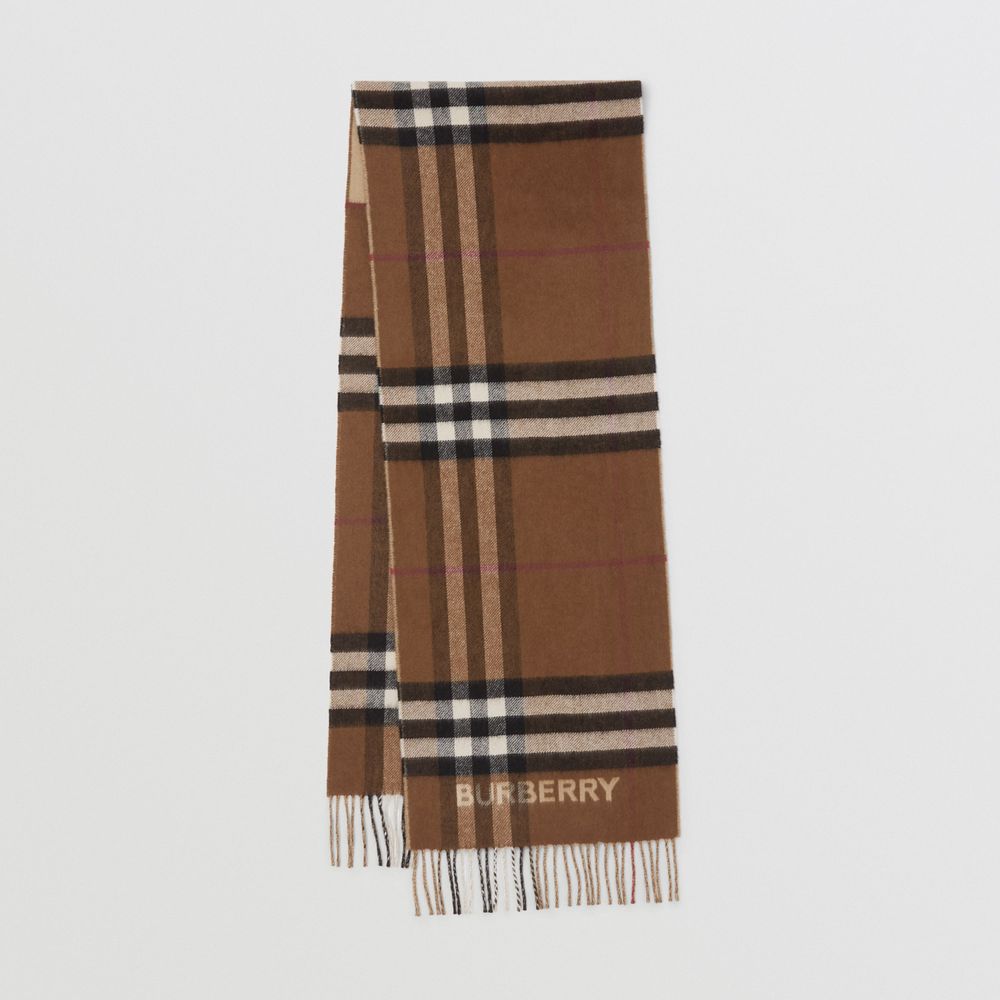 Reversible Check Cashmere Scarf in Archive beige/black | Burberry® Official