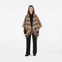 Check Wool Cashmere Cape in Sand | Burberry® Official