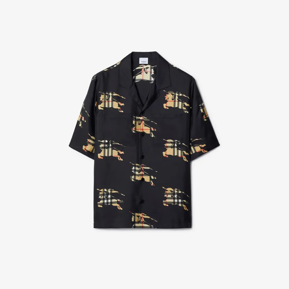 Ekd logo silk pajama shirt