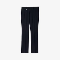 Wool Mohair Tailored Trousers in Navy - Men | Burberry® Official