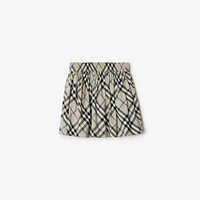 Check Cotton Skirt in Lichen | Burberry® Official