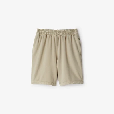 Cotton Blend Shorts in Safari - Men | Burberry® Official