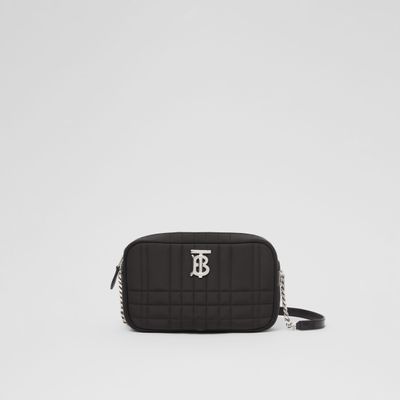 Quilted Fabric Mini Lola Camera Bag in Black - Women | Burberry® Official