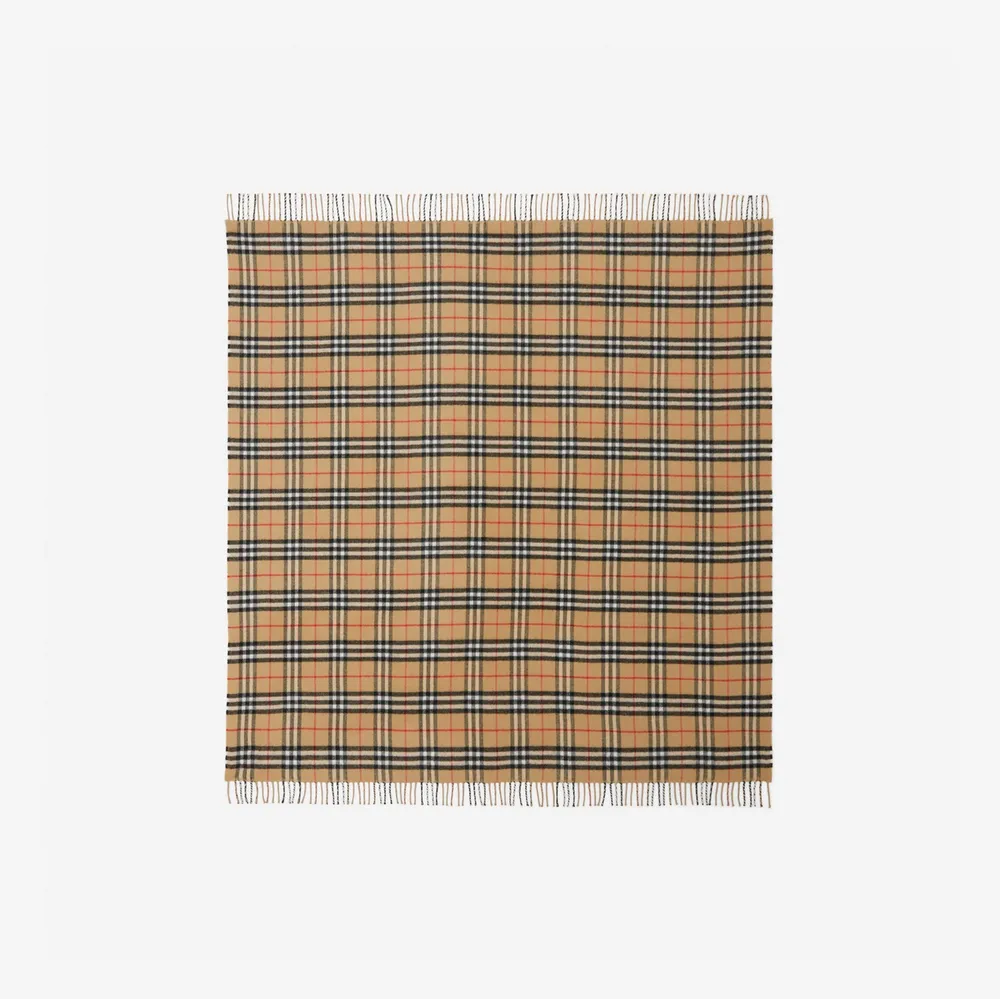 Vintage Check Wool Baby Blanket in Archive beige - Children | Burberry® Official