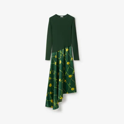 Dandelion Dress in Ivy - Women, Mixed Fabrics | Burberry® Official