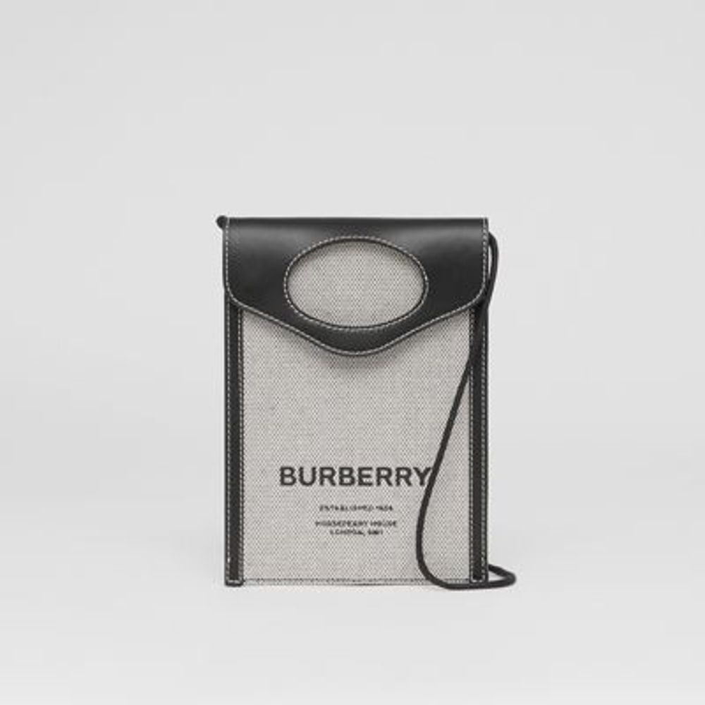 Two-tone Canvas and Leather Pocket Phone Case in Black - Men | Burberry United States