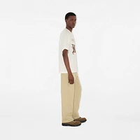 Cross Stitch EKD​ Cotton T-shirt in Chalk - Men | Burberry® Official
