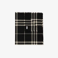 Check Wool Scarf in Black/calico | Burberry® Official