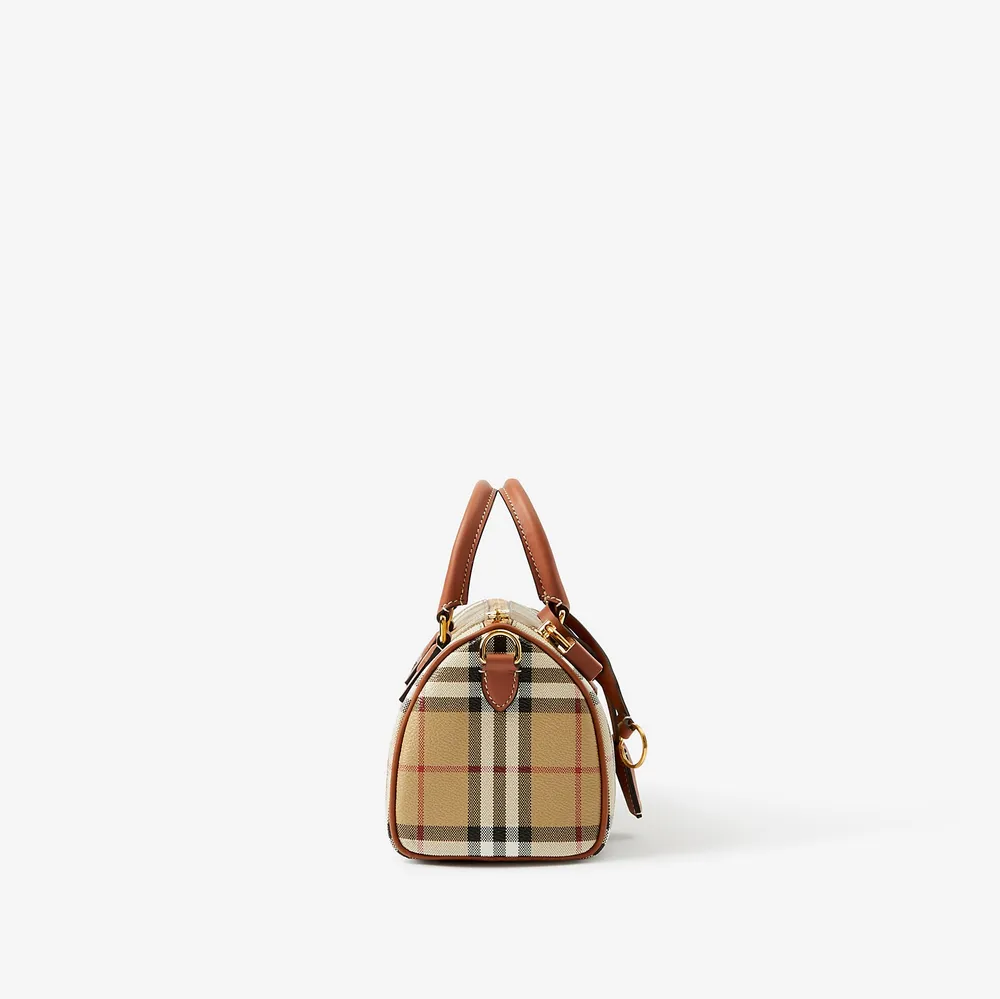 Mini Check Bowling Bag in Archive beige/briar brown - Women, Vintage Check | Burberry® Official