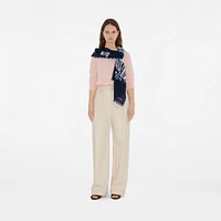 Wide EKD Wool Scarf in Bank | Burberry® Official