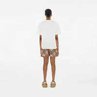 Check Silk Pyjama Shorts in Sand - Women | Burberry® Official