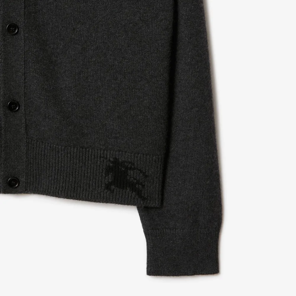 Cashmere Cardigan in Dark grey melange - Men | Burberry® Official