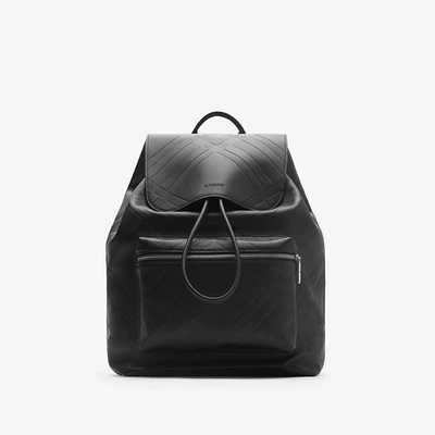 Embossed Check Backpack in Black - Men | Burberry® Official