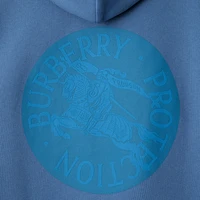 EKD Badge Cotton Hoodie in Pool - Men | Burberry® Official