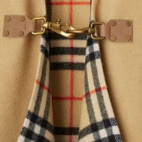 Check Wool Cape in Sand | Burberry® Official