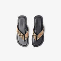 Check Pavilion Sandals​ in Sand - Men, Nylon | Burberry® Official
