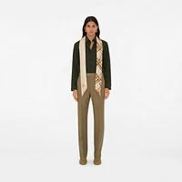 Skinny Reversible Check Silk Scarf in Nutmeg | Burberry® Official