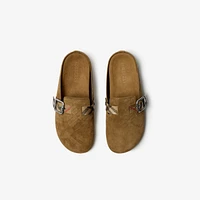 Check Suede Urchin Clogs - Women | Burberry® Official