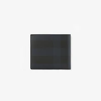 Check Bifold Coin Wallet in Navy - Men, Canvas | Burberry® Official