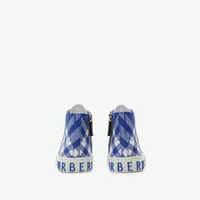 Check Gabardine High-top Sneakers in Knight - Children | Burberry® Official