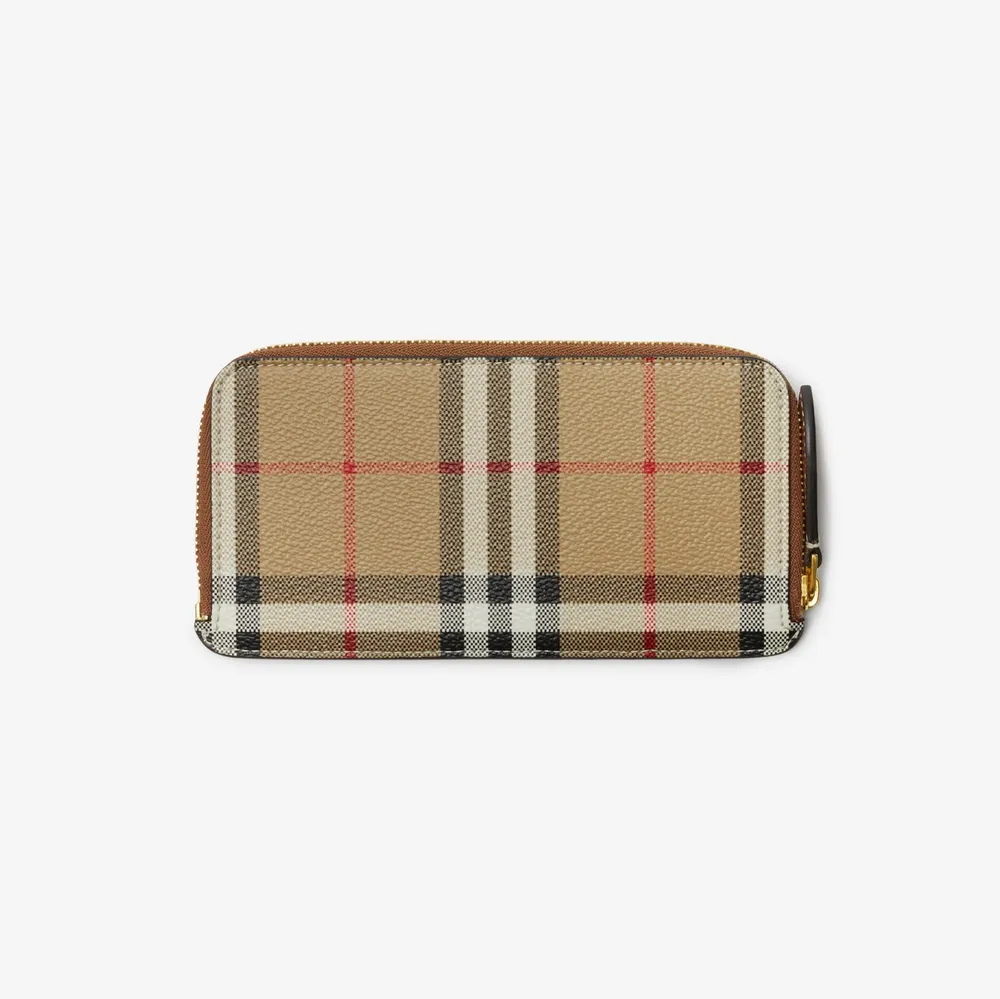 Large Check Zip Card Case in Archive beige - Women | Burberry® Official