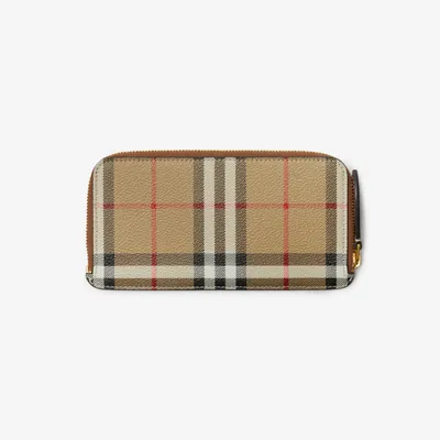 Large Check Zip Card Case in Archive beige - Women | Burberry® Official
