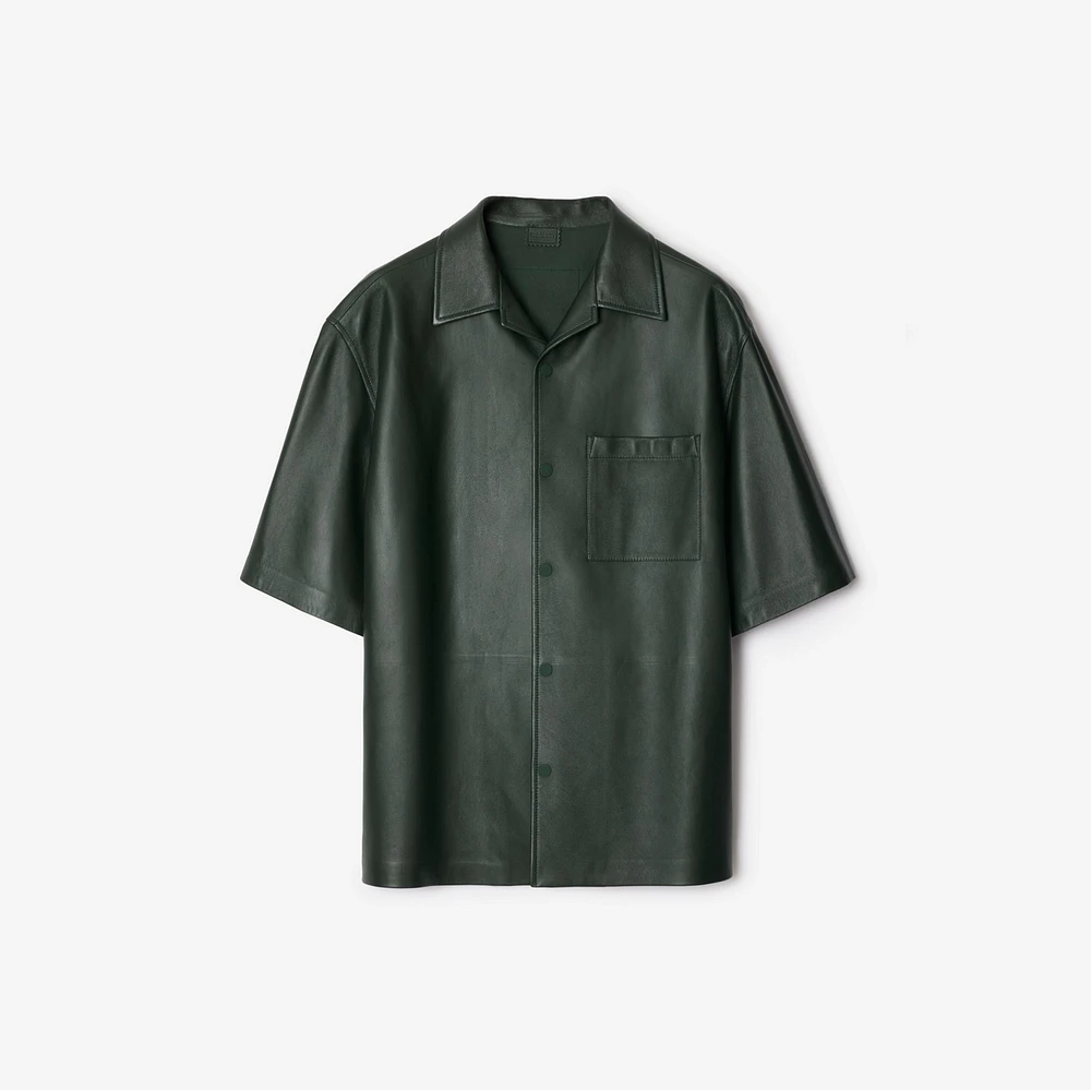 Leather Shirt in Jungle - Men | Burberry® Official