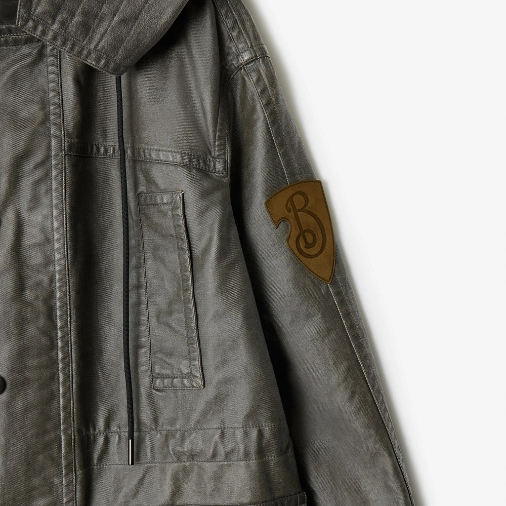 Bleached Cotton Parka in Oil - Women | Burberry® Official