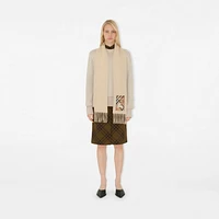 Check Label Cashmere Scarf in Nutmeg | Burberry® Official