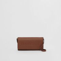 Logo Embossed Leather Wallet with Strap in Tan - Women | Burberry® Official