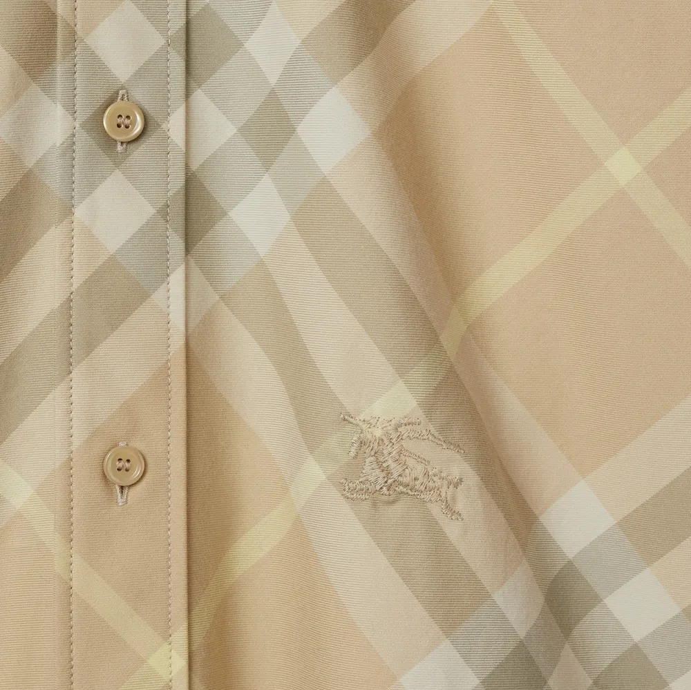 Check Cotton Shirt in Flax - Women | Burberry® Official