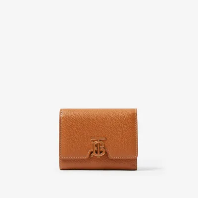 Grainy Leather TB Compact Wallet in Warm Russet Brown - Women | Burberry® Official