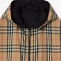 Reversible Check Hooded Jacket in Sand - Men | Burberry® Official