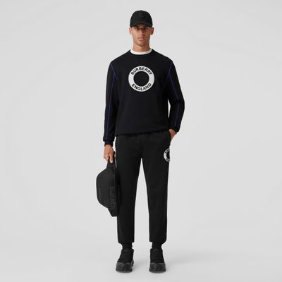 Logo Graphic Cotton Sweatshirt Black - Men | Burberry® Official