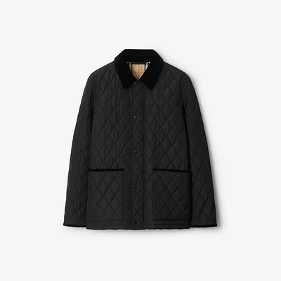 Quilted Nylon Barn Jacket in Black - Men | Burberry® Official