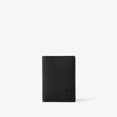 Grainy Leather TB Money Clip Card Case in Black - Men | Burberry® Official