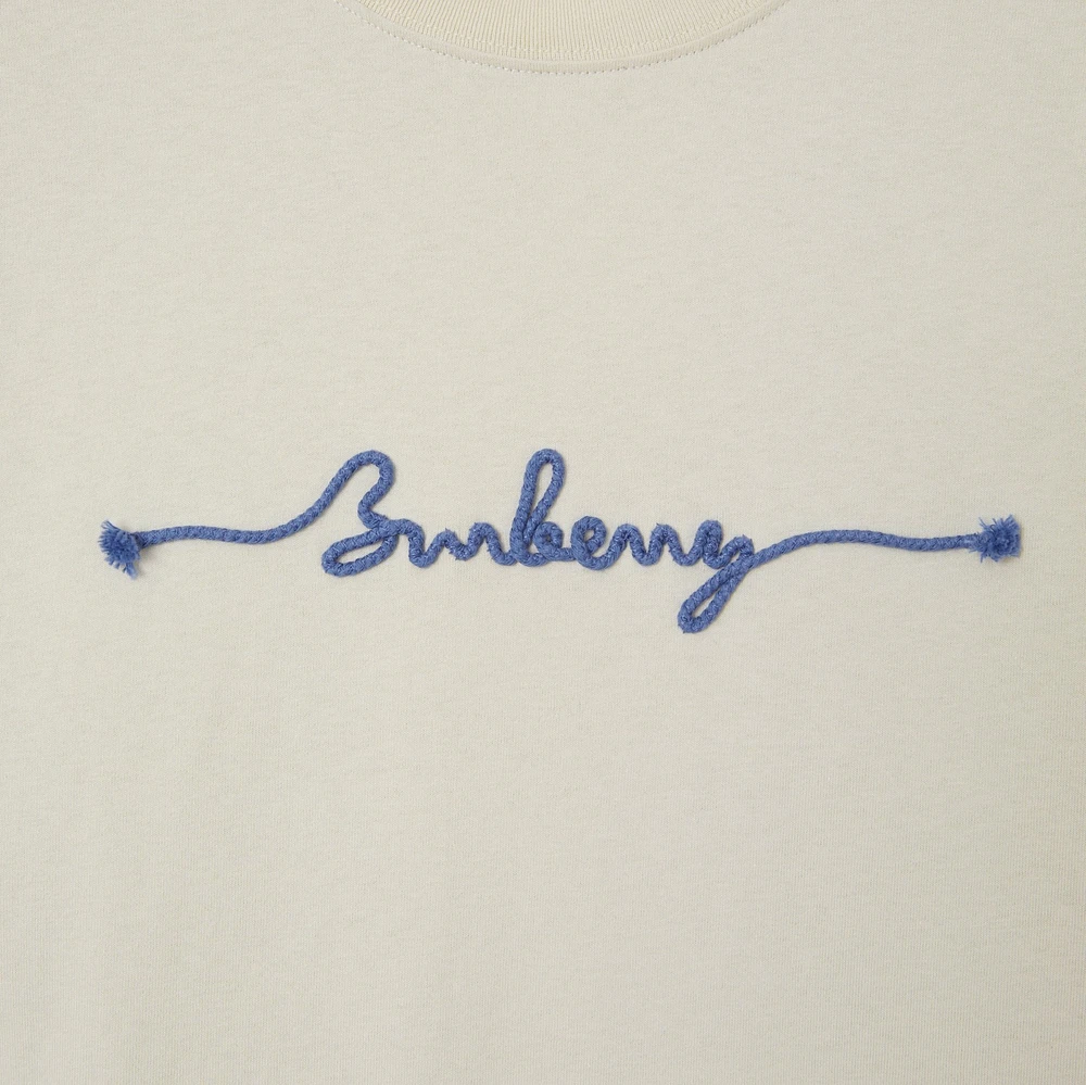 Knot Logo Cotton T-shirt in Sail - Men | Burberry® Official