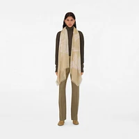 Wide EKD Wool Scarf in Sand | Burberry® Official