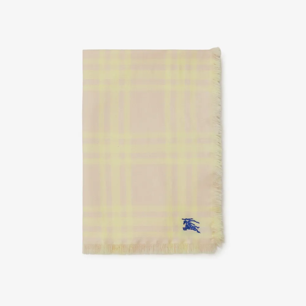 Reversible Check Wool Silk Scarf in Cameo | Burberry® Official