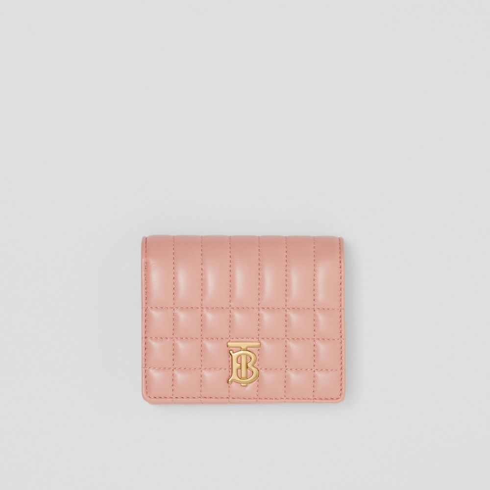 Burberry Leather Wallet With Logo in Pink